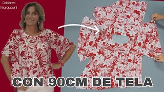 BLUSA FÁCIL CON 90CM DE TELA  Fabiana Marquesini  553 [upl. by Acissev]