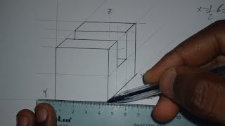 Como representar figura tridimensional em perspetiva axonométrica cavaleira 0⁰45⁰📏📐 [upl. by Mel]