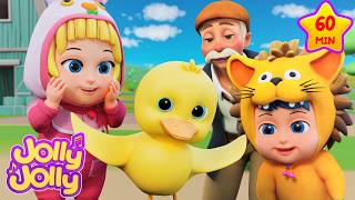 🐭🐹🐷The animals on the farm  Farm animals for toddlers songs  MORE  Jolly Jolly Kids Songs [upl. by Sly604]