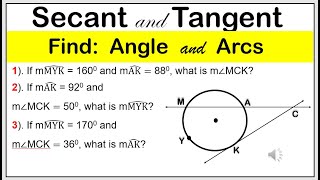 Tagalog Finding the angle and arc when tangent and secant lines formed angle outside the circle [upl. by Angelika]