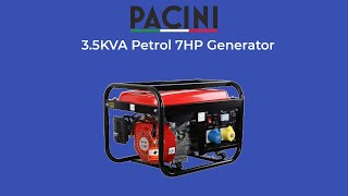 Pacini 35KVA Petrol 7HP Generator Basic Assembly and Tutorial [upl. by Jack]