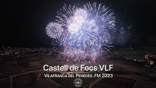 Castell de Focs de Vilafranca del Penedès a vista de dron Festa Major 2023 [upl. by Ecyned]