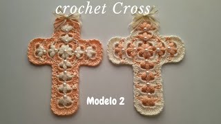 Elegante cruz a CROCHET Modelo 2  Hermosos y diferentes recuerdos para ceremonias [upl. by Dani]