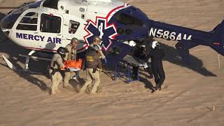 GLAMIS MEDEVAC EXTRACTION MOTOCROSS RIDER CRASHED AT THE GLAMIS SWING SET AND IS AIRLIFTED OUT [upl. by Nerland314]