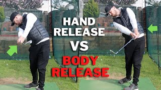 HOW TO RELEASE THE GOLF CLUB  Hand Release VS Body Rotation Release [upl. by Haianeb753]