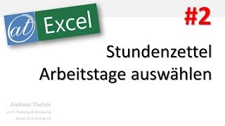 Excel  605  Stundenzettel  Wochentage per Kontrollkästchen auswählen  Teil 2 [upl. by Portland]