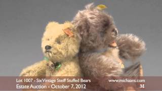 Six Vintage Steiff Stuffed Bears [upl. by Artcele]