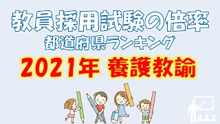 【2021年】教員採用試験の倍率都道府県ランキング～養護教諭～ [upl. by Eneirda322]