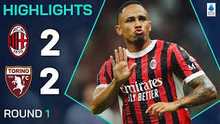 MILANTORINO 22  HIGHLIGHTS  Rossoneri come back from behind to avoid defeat  Serie A 202425 [upl. by Suckram]