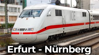 HighSpeed für Bayern  ICE 1  4K Führerstandsmitfahrt Erfurt  Nürnberg  Schnellfahrstrecke VDE8 [upl. by Daniell]