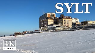 Jetzt in Westerland Sylt am verschneiten Strand spazieren 🇩🇪 4K virtual walk Deutschland [upl. by Sylera769]