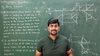 12  Orthographic projection of triangular lamina 2 Module 2 Engineering Graphics by GURUDATTHM [upl. by Nedearb]