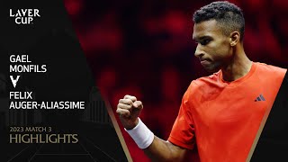 Gael Monfils v Felix AugerAliassime Highlights  Laver Cup 2023 Match 3 [upl. by Einneg]