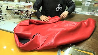 Process of Making Leather Jacket from 5 Sheepskins Korean Leather Artisan [upl. by Woodberry398]