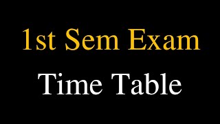 1st Sem Exam Time Table Calicut University [upl. by The835]