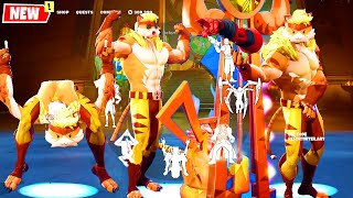 Fortnite Meowtooth Skin 🐱🦷 Sabretooth Meowscles doing Built In Emotes and Funny Dances [upl. by Bianca525]