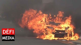 Voiture ravagée par les flammes  « De la fumée sortait du capot » dit le propriétaire [upl. by Linson909]