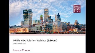 PRIIPs KIDs Solution Webinar  Lawson Conner [upl. by Demakis]