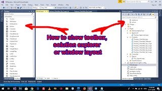 How to show toolbox solution explorer or window layout VB 2015 VB 2017 VB 2022 [upl. by Anoiek753]