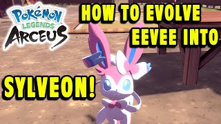 Pokemon Legends Arceus How To Evolve EEVEE Into LEAFEON Evolution Guide [upl. by Veronike465]