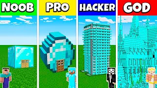 Minecraft Battle NOOB vs PRO vs HACKER vs GOD DIAMOND BLOCK HOUSE BASE BUILD CHALLENGE  Animation [upl. by Zahara]