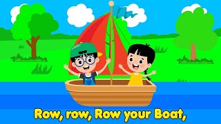 Row row row your boat  Nursery Rhymes and songs kiddiesHub [upl. by Sower]