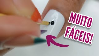 5 modelos de unhas decoradas com PALITO DE DENTE FÁCIL [upl. by Olivero]