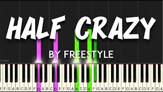 Half Crazy by Freestyle piano cover  sheet music amp lyrics [upl. by Anade]