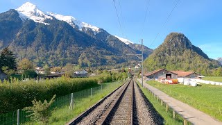 ★ 4K 🇨🇭 Spiez  Zweisimmen cab ride Switzerland 052021 Führerstandsmitfahrt Simmentalbahn [upl. by Kaylyn]