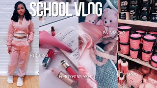 school days in my life 🎀  homecoming week podcasts schoolwork starbucks grwms  more [upl. by Nosnarb281]