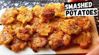 The Crispy SMASHED Potatoes Recipe that you NEED to Try  Easy Garlic amp Herb Smashed Potatoes [upl. by Ahsitam740]