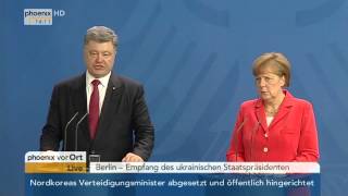 UkraineKonflikt PK mit Angela Merkel amp Petro Poroschenko zum Minsker Abkommen am 13052015 [upl. by Jarita]