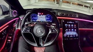 2021 MercedesBenz S580 4MATIC  POV First Impressions  Night Drive amp Sound System Test [upl. by Aved]