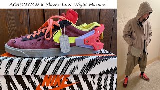 ACRONYM® x Nike Blazer Low Night Maroon  обзор  на ноге  Вроде просто кеды а вроде нет [upl. by Brogle668]