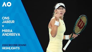 Ons Jabeur v Mirra Andreeva Highlights  Australian Open 2024 Second Round [upl. by Colson]