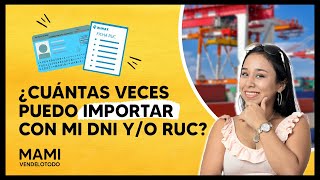 Cuántas veces puedo importar con mi DNI yo RUC [upl. by Staci130]