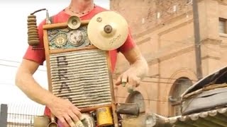 Washboard amp Mobile Percussion Performance by Brad and Clyde Casey  New Orleans [upl. by Tem]