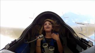 Gopro Hero 2  Claudia Scaramella on her first glider acrobatic flight [upl. by Alaikim335]