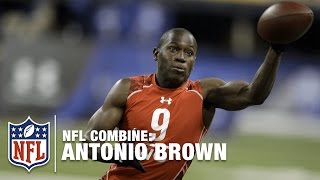 Antonio Brown WR Central Michigan  2010 NFL Combine Highlights [upl. by Nylynnej]