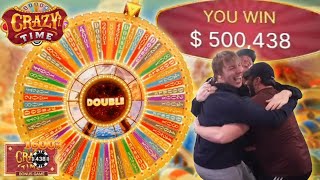 500000 MAX CRAZY TIME WHEEL WIN WITH MY BROTHERS WORLD RECORD [upl. by Rivkah]