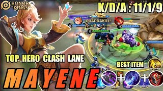 MAYENE QUADRAKILL  Honor of Kings HOK best hero clash lane best item build  pro player [upl. by Eiuol]