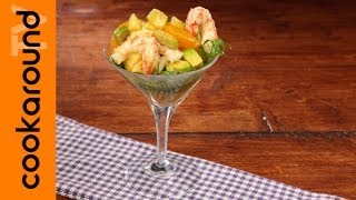 Cocktail di gamberi avocado e mela  Ricetta antipasto [upl. by Karlotta457]