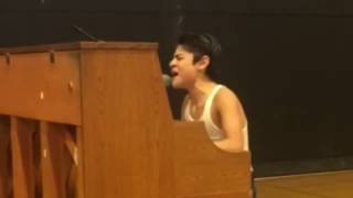 Kid performs Bohemian Rhapsody in front of whole school [upl. by Noella]