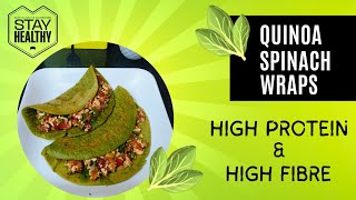 High protein Quinoa Spinach wraps Recipe healthyfoodquinoaglutenfreebreakfastproteinspinach [upl. by Chick]