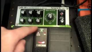 Boss RE20 Space Echo Pedal Demo w A Synthesizer 1 [upl. by Ciccia]