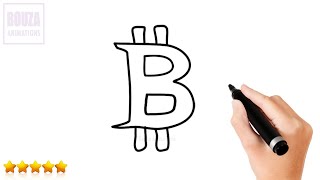 Easy Bitcoin Logo Drawing Tutorial for Beginners [upl. by Inglebert]