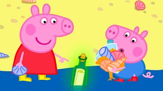 Peppas Beach Bottle Message 🏖️  Peppa Pig Official Full Episodes [upl. by Anyahs633]