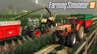 Farming Simulator 19  Ultra Realistic  Corn silage in extreme conditions cleaning cow stable [upl. by Odab]