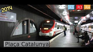 Rodalies Barcelona Plaça Catalunya R1  R3  R4  R12 Renfe 447  Civia 2014 [upl. by Beata]