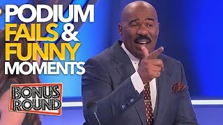 EPIC PODIUM Family Feud Fails amp Funny Moments With Steve Harvey [upl. by Yecnahc851]